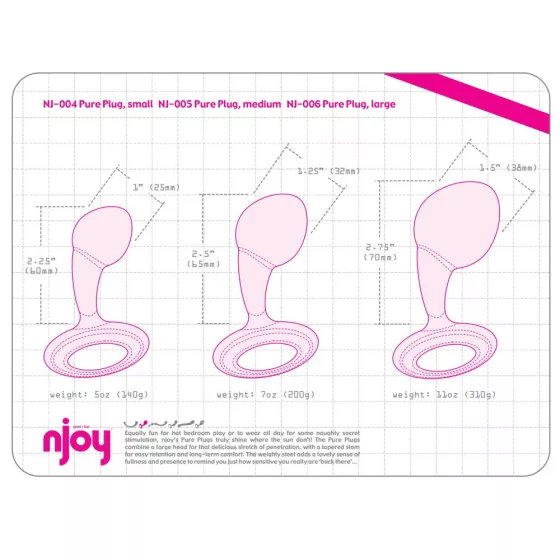njoy – Pure Plug acél anál dildó (közepes)