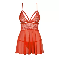 Obsessive 838-BAB-3 babydoll és alsó (piros)