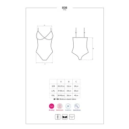 Obsessive – 838-TED-1 alul nyitott teddy (fekete).