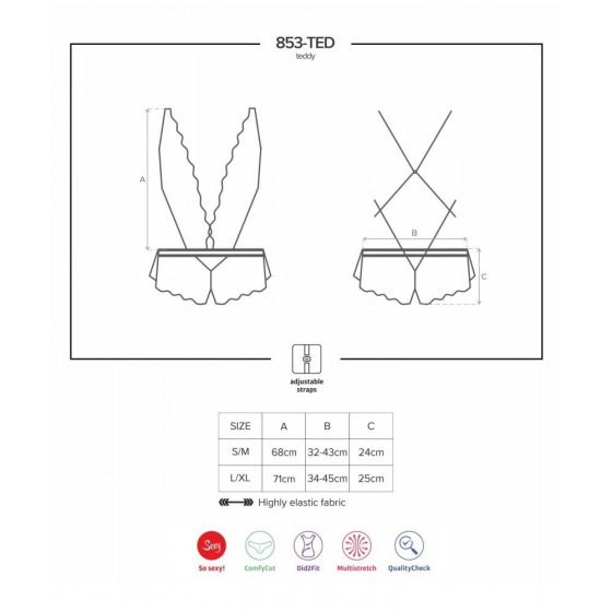 Obsessive 853-TED-3 teddy (piros).