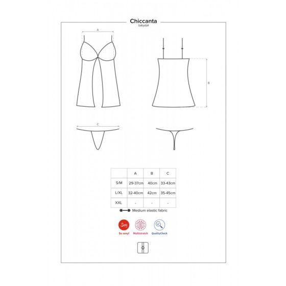 Obsessive Chiccanta babydoll és alsó (fekete)