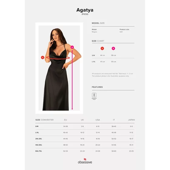 Obsessive – Agatya hosszú ruha (fekete)