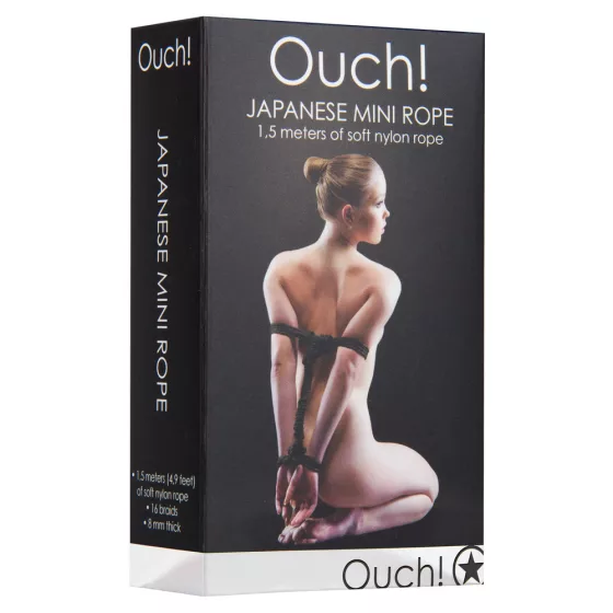 Ouch! – bondage kötél (fekete, 1,5 méter)