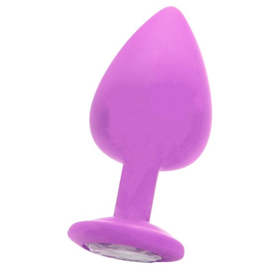 Szilikon anál dildó áttetsző kristállyal (lila)