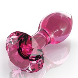   Icicles kisméretű anál dildó üvegből, kristályt formázó talprésszel