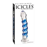 Icicles redőzött, spirálos dildó üvegből