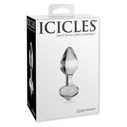   Icicles kisméretű anál dildó üvegből, csúcsos talprésszel (áttetsző)