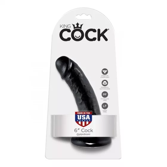 King Cock 6" dildó (15 cm - fekete)