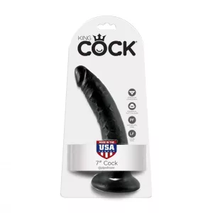 King Cock – 7" dildó (18 cm, fekete)