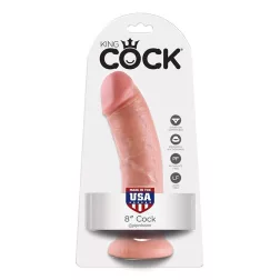 King Cock – 8" dildó (20 cm, világos bőrszín)