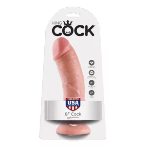 King Cock – 8" dildó (20 cm, világos bőrszín)