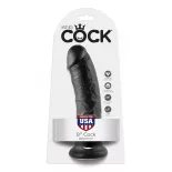 King Cock – 8" dildó (20 cm, fekete)