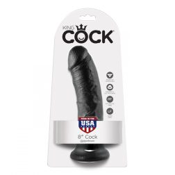 King Cock 8" dildó (20 cm - fekete)