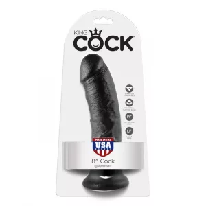 King Cock – 8" dildó (20 cm, fekete)