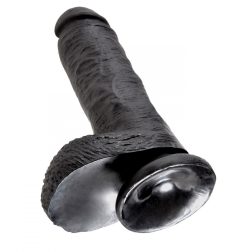 King Cock 8" dildó, herékkel (20 cm - fekete)