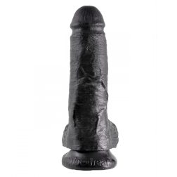 King Cock 8" dildó, herékkel (20 cm - fekete)