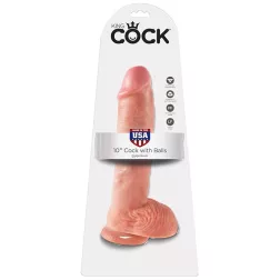   King Cock – 10" dildó herékkel (25 cm, világos bőrszín)
