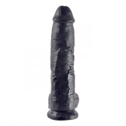 King Cock 10" dildó, herékkel (25 cm - fekete)