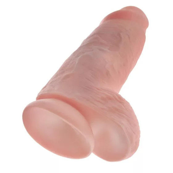 King Cock – Chubby 9" vastag dildó herékkel (23 cm, világos bőrszín)