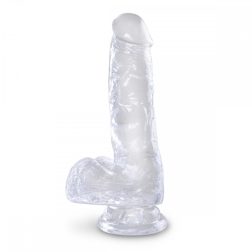 King Cock Clear 6" dildó herékkel (15 cm)