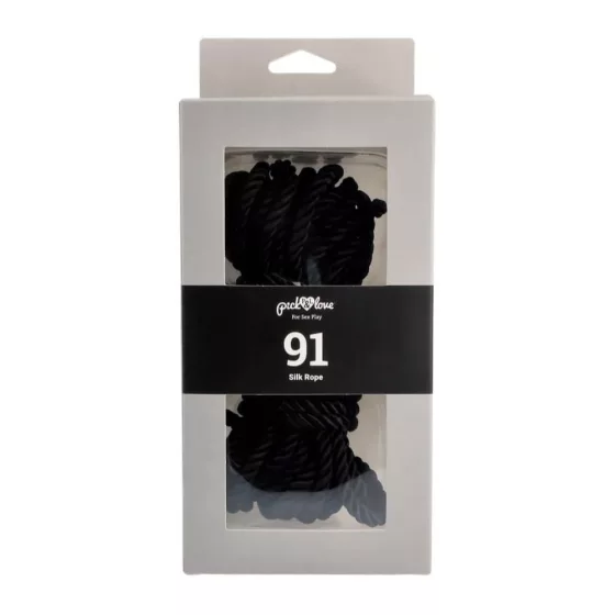 Pick & Love – No. 91 fekete, selyemhatású bondage kötél (10 m)
