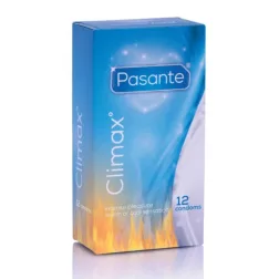   Pasante Climax bordázott óvszerek hűsítő vagy hevítő hatással (12 db)