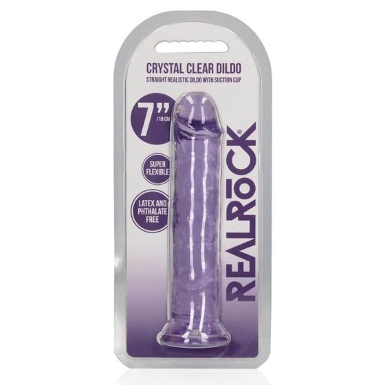 RealRock egyenes vonalvezetésű, realisztikus, tapadótalpas dildó (18 cm)