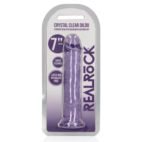 RealRock – egyenes vonalvezetésű realisztikus, tapadótalpas dildó (18 cm)