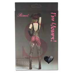   Rimes virágmintás, comboknál és alul nyitott cicaruha (Model 7083).
