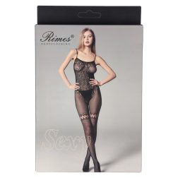   Rimes mintás, spagettipántos, alul nyitott cicaruha (Model 7132).