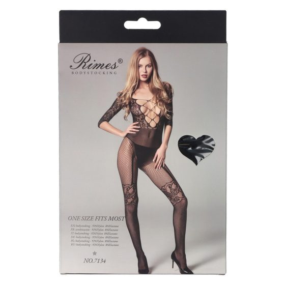 Rimes mintás, elöl pántos cicaruha (Model 7134)