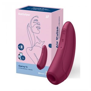 Satisfyer Curvy 1+ léghullámos csiklóizgató, vibrációval (piros) (APP-os)