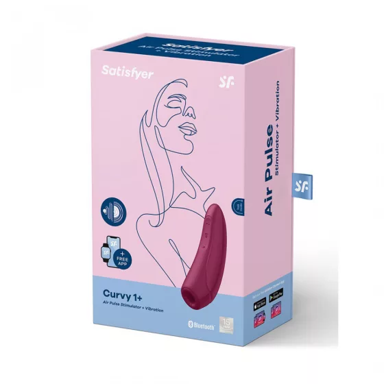 Satisfyer Curvy 1+ léghullámos csiklóizgató, vibrációval (bordó) (APP-os)