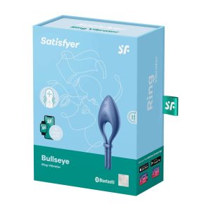 Satisfyer Bullseye méretre állítható, vibrációs péniszgyűrű (kék) (APP-os)