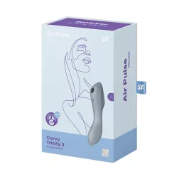   Satisfyer Curvy Trinity 3. vibrátor, léghullámos csiklóizgatóval (szürke)