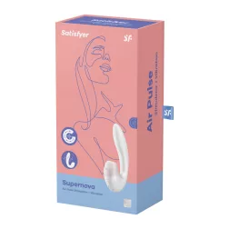   Satisfyer Supernova vibrátor, léghullámos csiklóizgatóval (fehér)