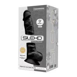   Silexd – Model 1. prémium dildó (24 cm, fekete bőrszín)