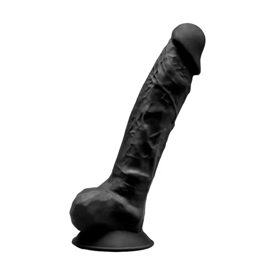Silexd – Model 1. prémium dildó (24 cm, fekete bőrszín)