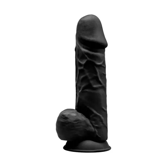 Silexd – Model 4. prémium dildó (21 cm, fekete bőrszín)