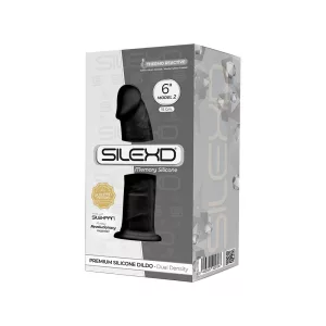Silexd – Model 2. prémium dildó (15 cm, fekete bőrszín)