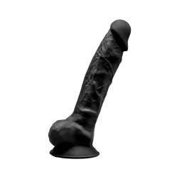   Silexd – Model 1. prémium dildó (21 cm, fekete bőrszín)