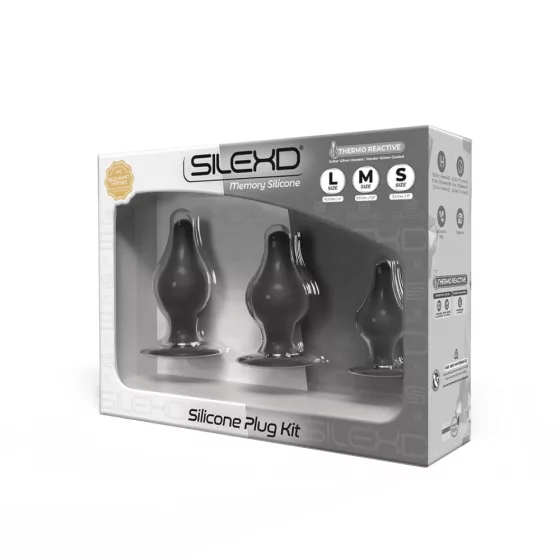Silexd Model 2. prémium anál dildó szett (3 db-os - fekete)