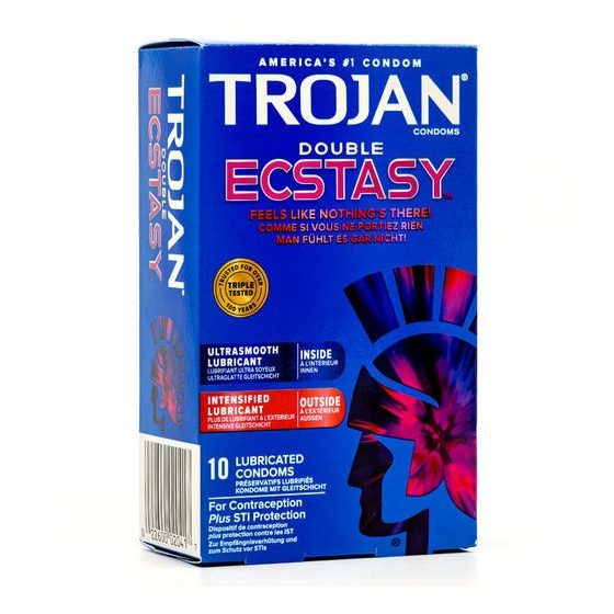 Trojan Double Ecstasy redőzött felületű óvszer (10 db)