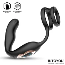   IntoYou - Bruce forgófejes prosztatavibrátor, here és péniszgyűrűvel, távirányítóval