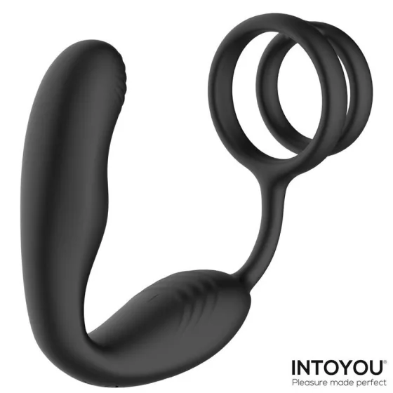 IntoYou - Bruce forgófejes prosztatavibrátor, here és péniszgyűrűvel, távirányítóval