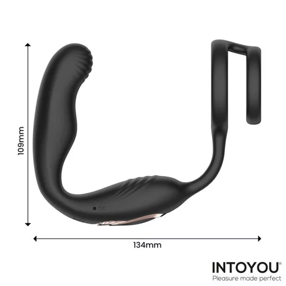 IntoYou - Bruce forgófejes prosztatavibrátor, here és péniszgyűrűvel, távirányítóval