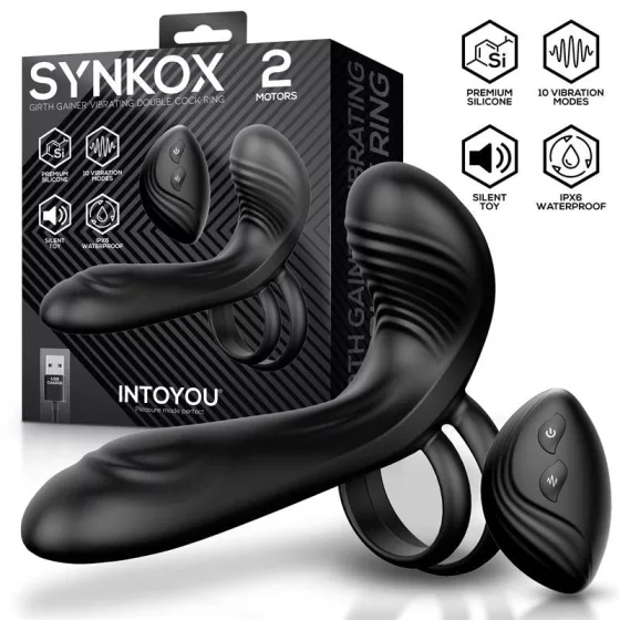 IntoYou – Synkox párvibrátor, vibrációs pénisz és heregyűrűvel, távirányítóval