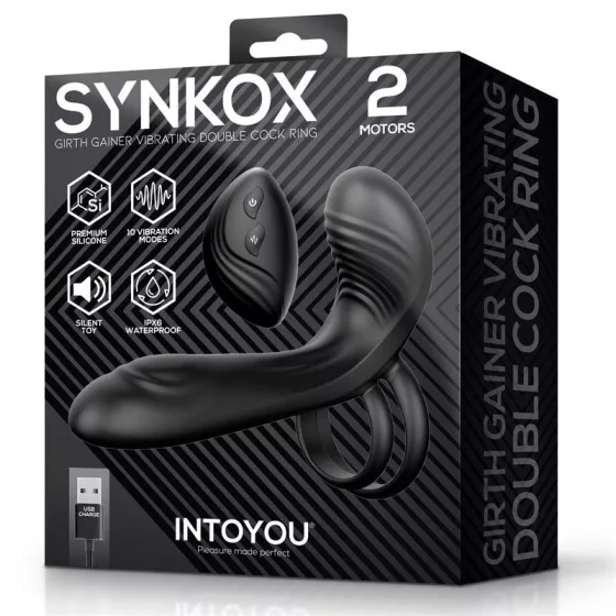 IntoYou – Synkox párvibrátor, vibrációs pénisz és heregyűrűvel, távirányítóval