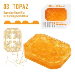   Tenga – UNI Topaz uniszex 2in1 maszturbátor és csiklóizgató (sárga)