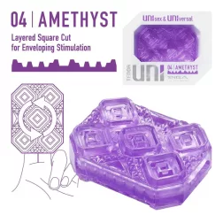   Tenga – UNI Amethyst uniszex 2in1 maszturbátor és csiklóizgató (lila)